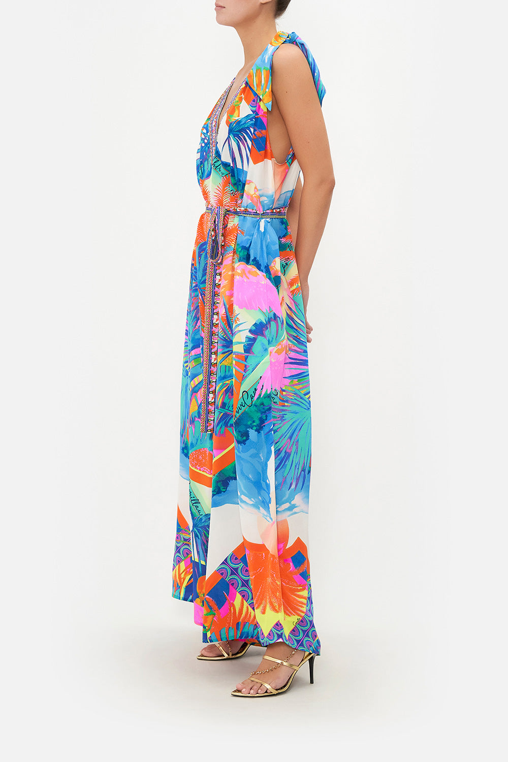 SCARF TIE JUMPSUIT FLAMENCO FLAMINGO