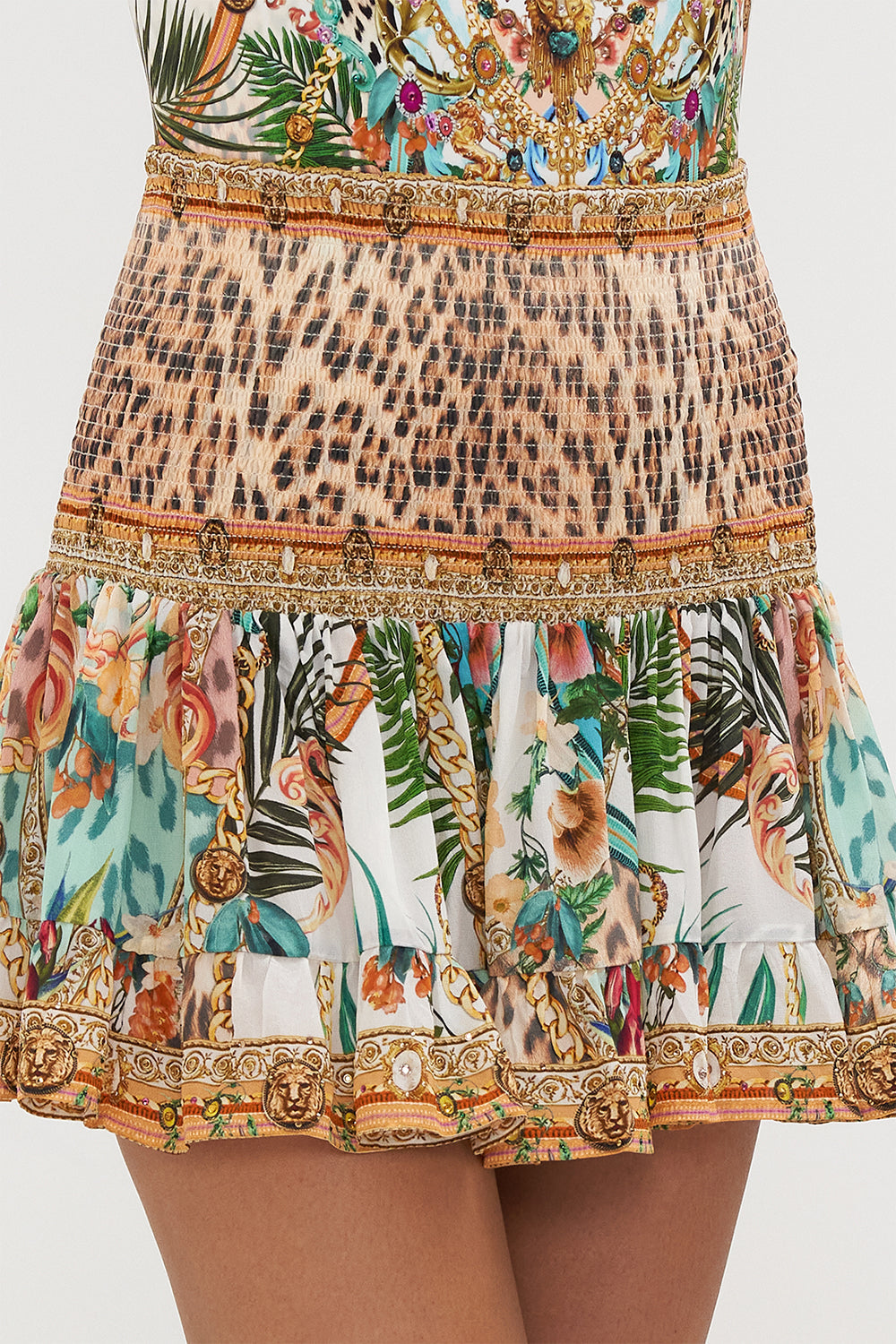 SHORT SHIRRED SKIRT ROYALTY LOYALTY