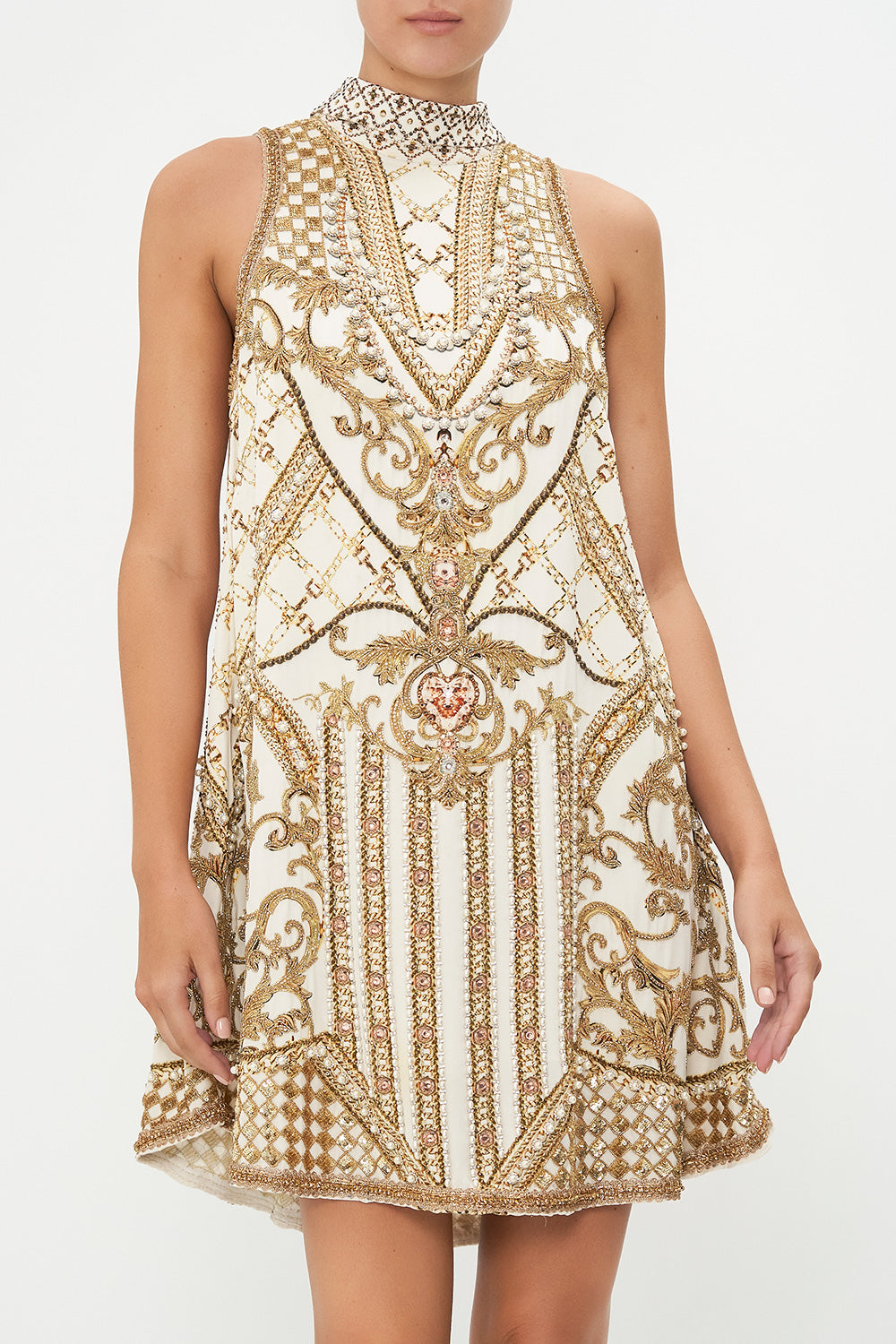 HIGH COLLAR SHIFT DRESS SOAR LIKE AN EAGLE