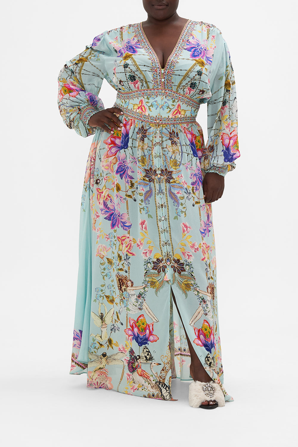 BUTTON DRESS WITH SHAPED WAISTBAND LOVE WEB