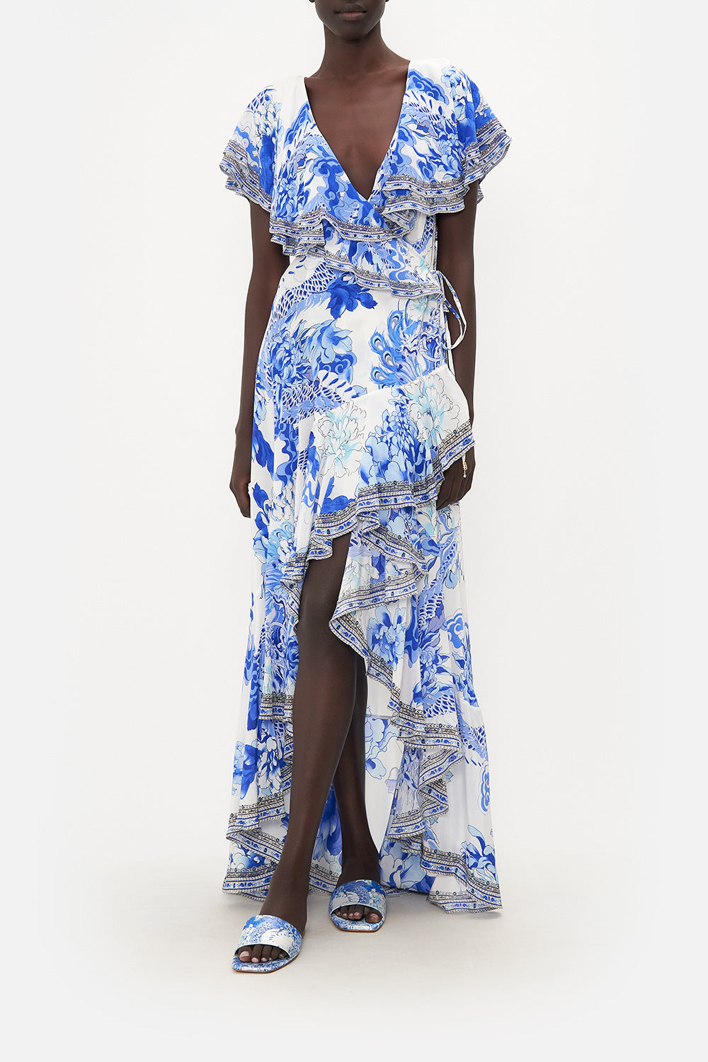 FRILL SLEEVE LONG DRESS HEART OF A DRAGON