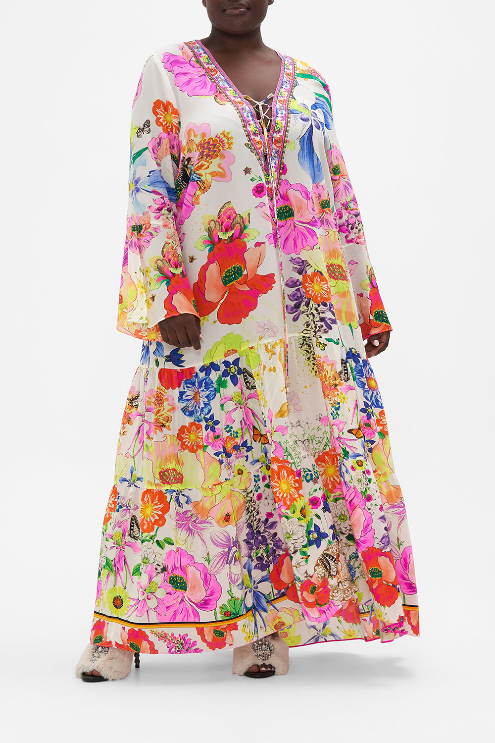 LACE UP DRESS WITH TIERED HEM FAIRY GANG