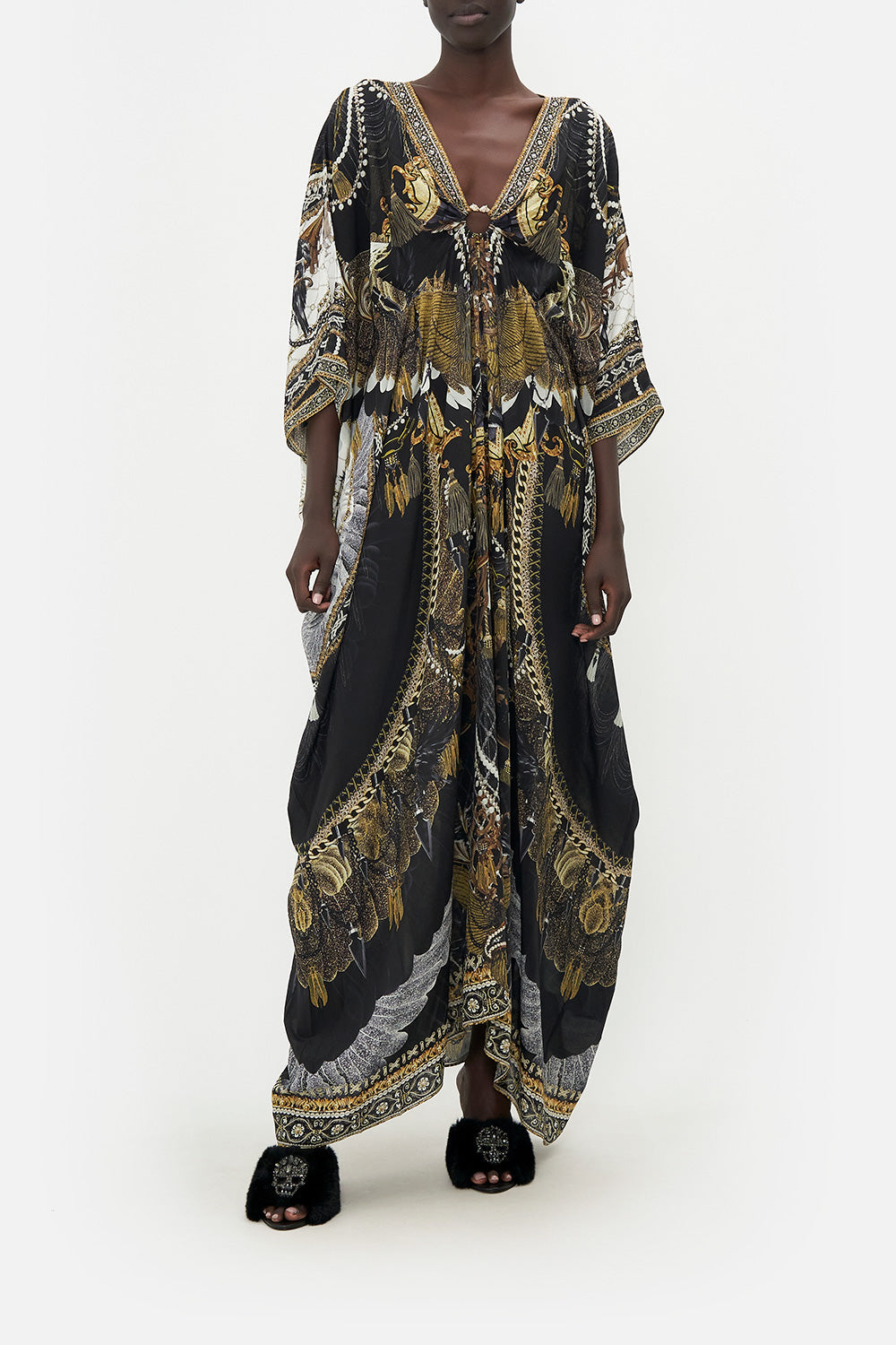 SPLIT SLEEVE KAFTAN WITH HARDWARE RAVIN RAVEN