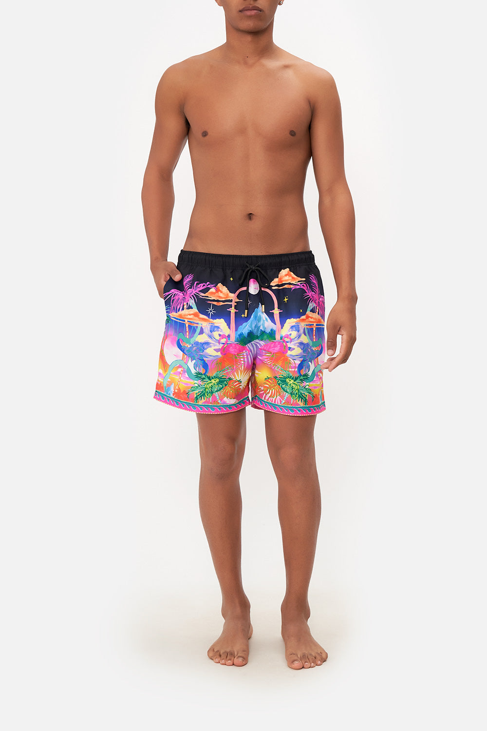 ELASTIC WAIST BOARDSHORT FLIGHT OF THE FLAMINGO