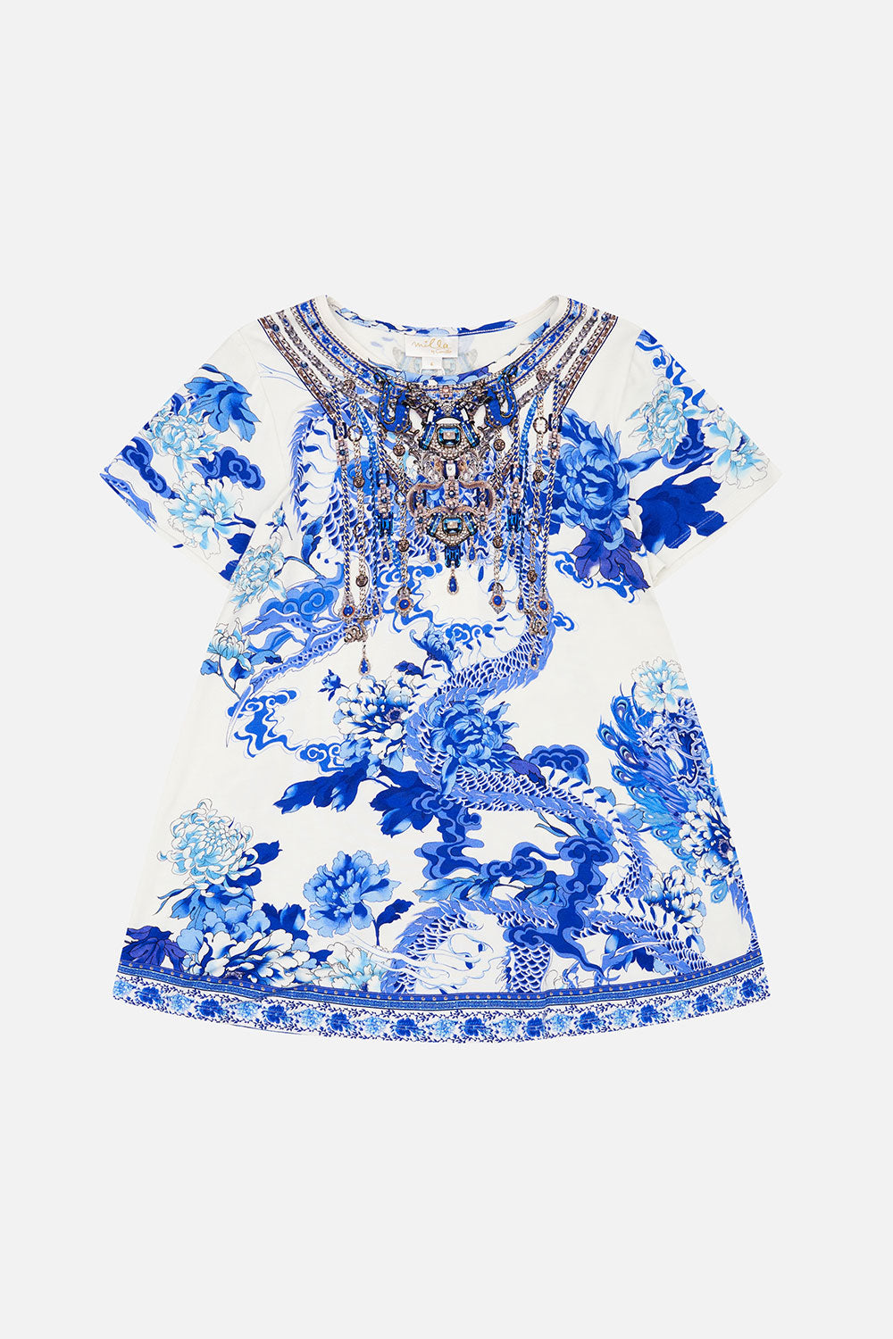 KIDS T-SHIRT DRESS WITH FLARE HEM 12-14 HEART OF A DRAGON