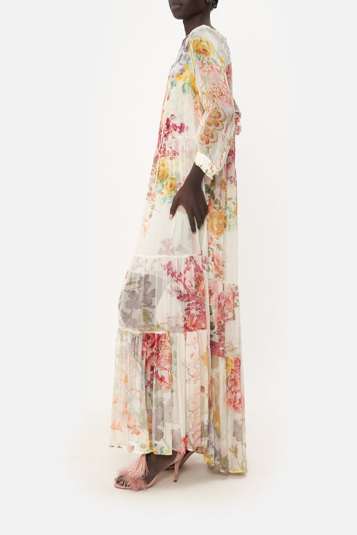 LONG GATHERED PANEL DRESS ROMANTIC RITES