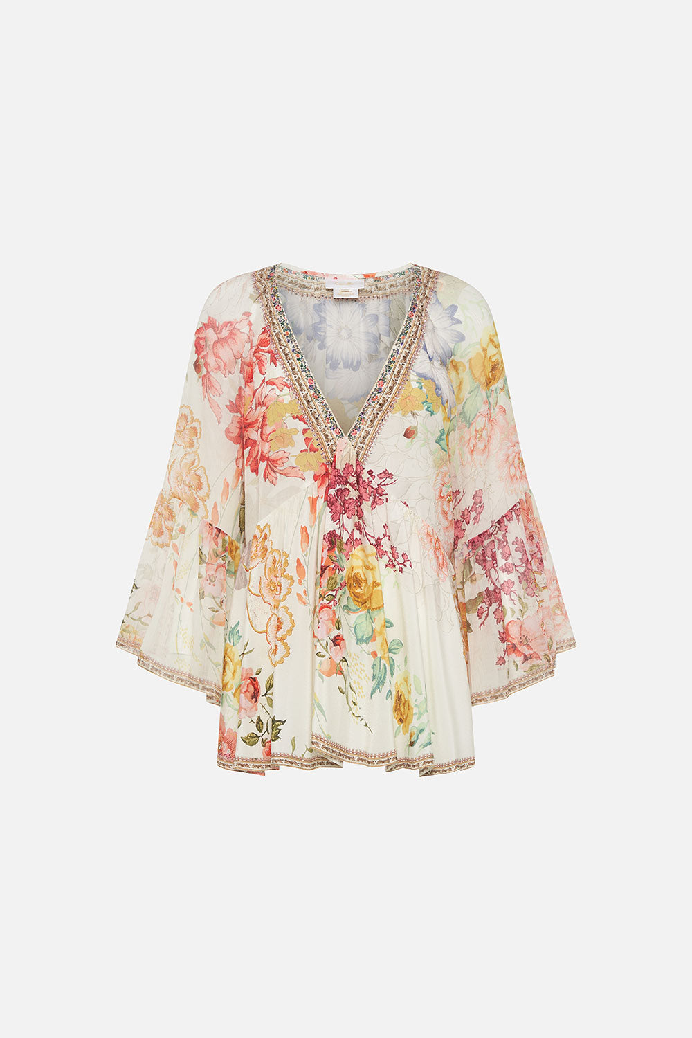 RAGLAN BLOUSE WITH SLEEVE RUFFLE ROMANTIC RITES