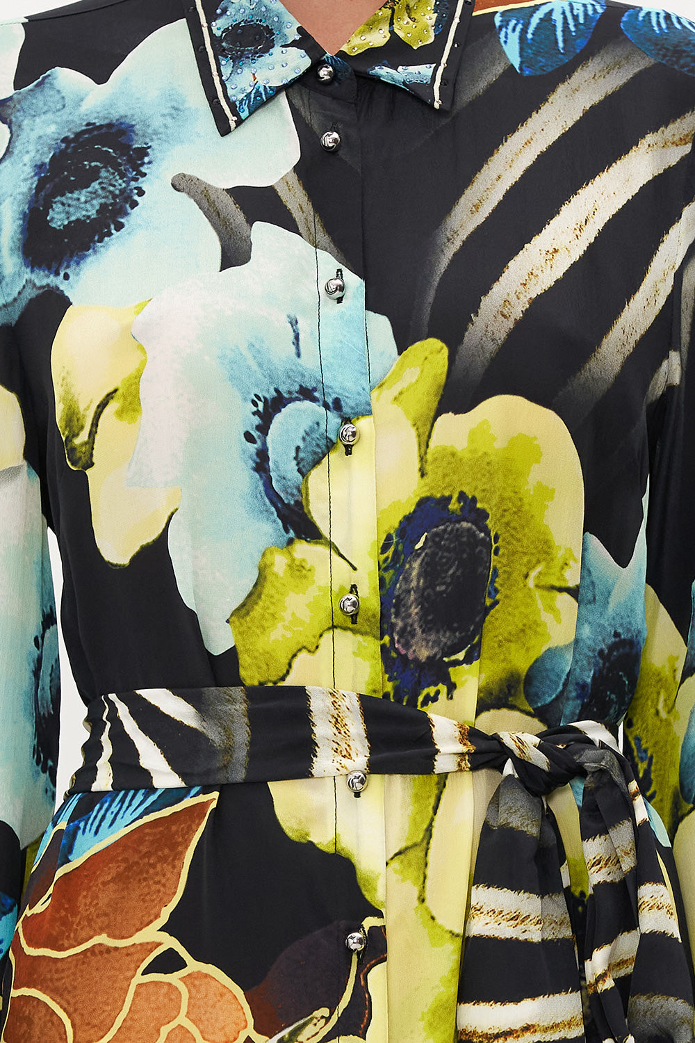 HIGH LOW MIDI SHIRT DRESS POPPY DIVINE