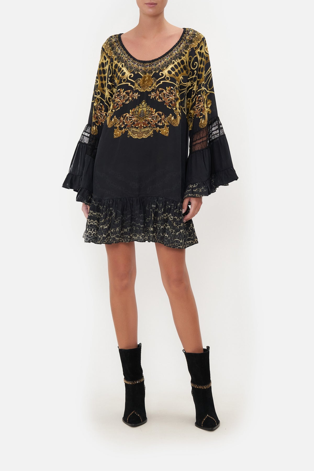 A LINE FRILL DRESS SHADOWS OF ARMADA