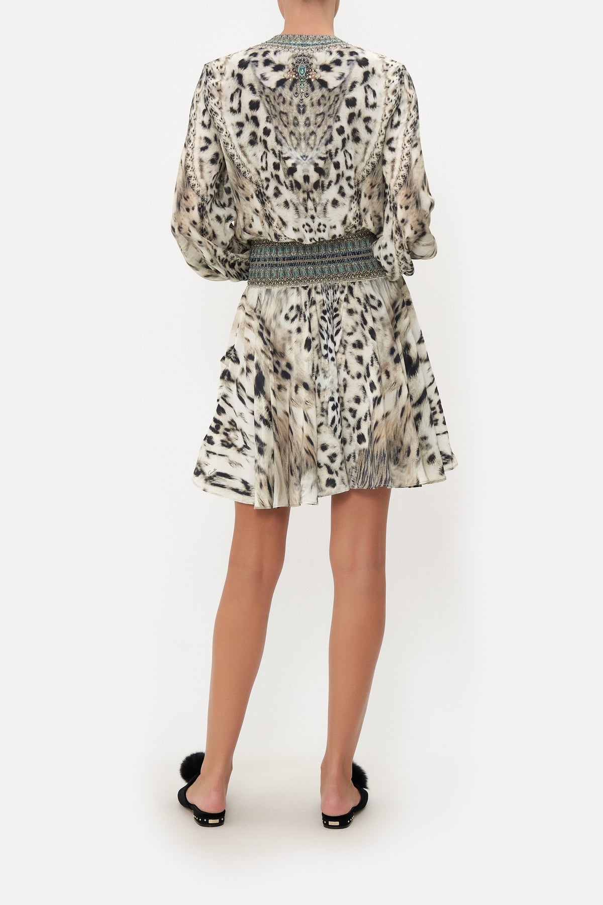 SHIRRED RELAXED SHORT DRESS SNOW WHISPERS