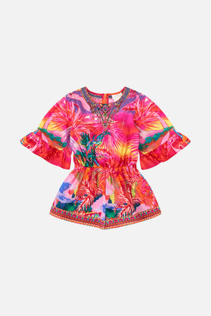 KIDS PLAYSUIT WITH FRILL SLEEVE 12-14 FLIGHT OF THE FLAMINGO