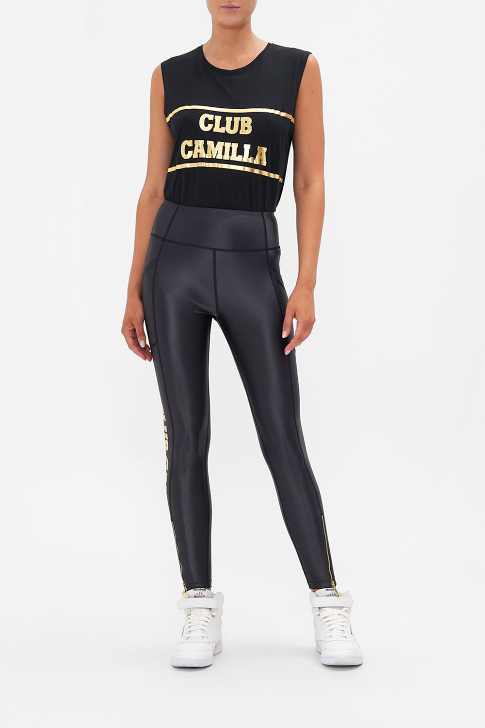 ACTIVE LEGGING WITH FRONT HEM ZIP UNDER THE NEON SUN