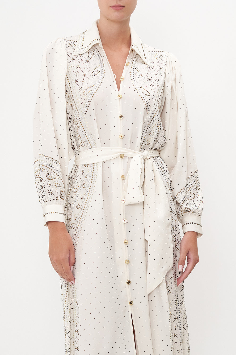 CURVED COLLAR SHIRT DRESS LUXE ESPIRITU