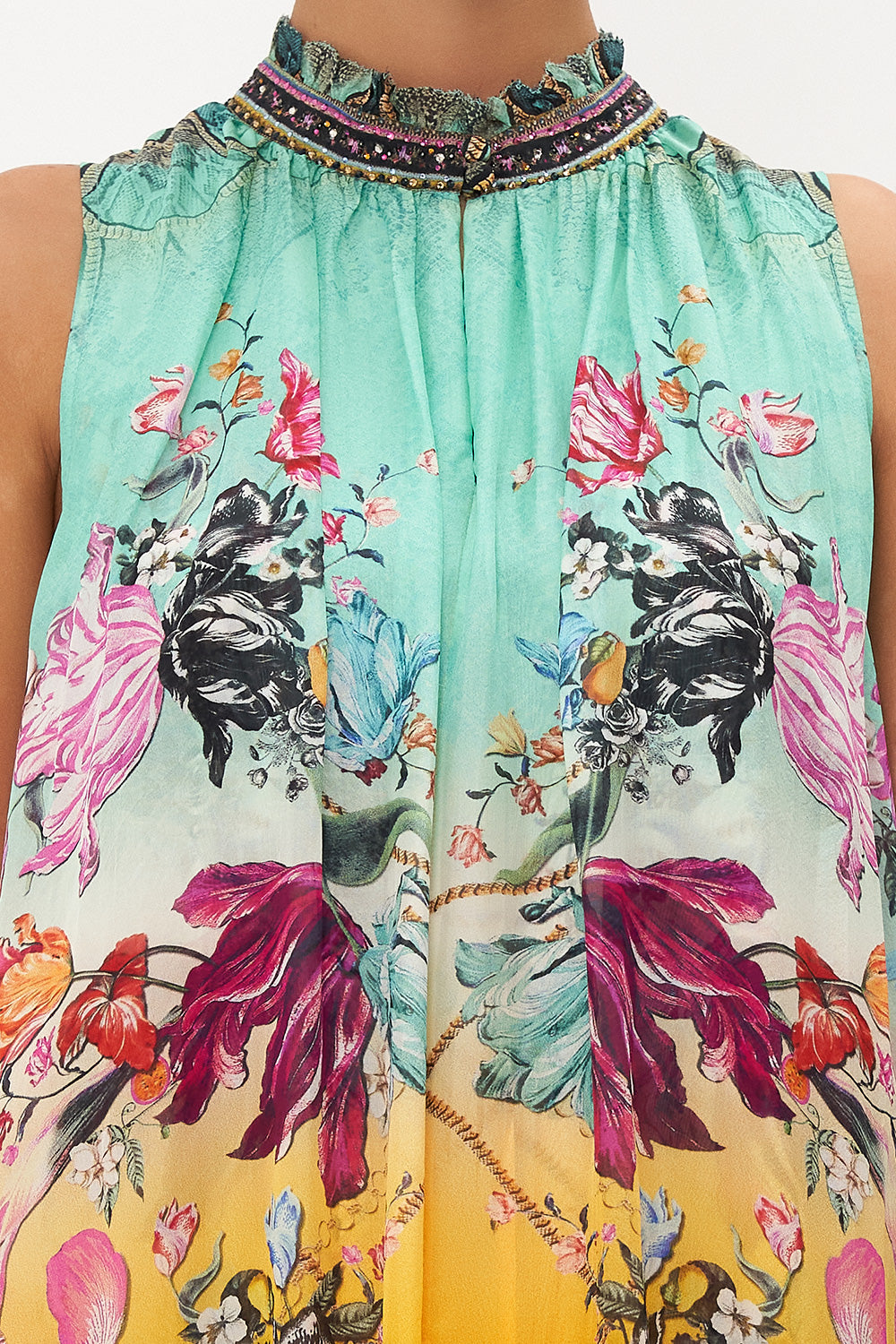 HIGH NECK RUFFLE DRESS VIPER ROOM