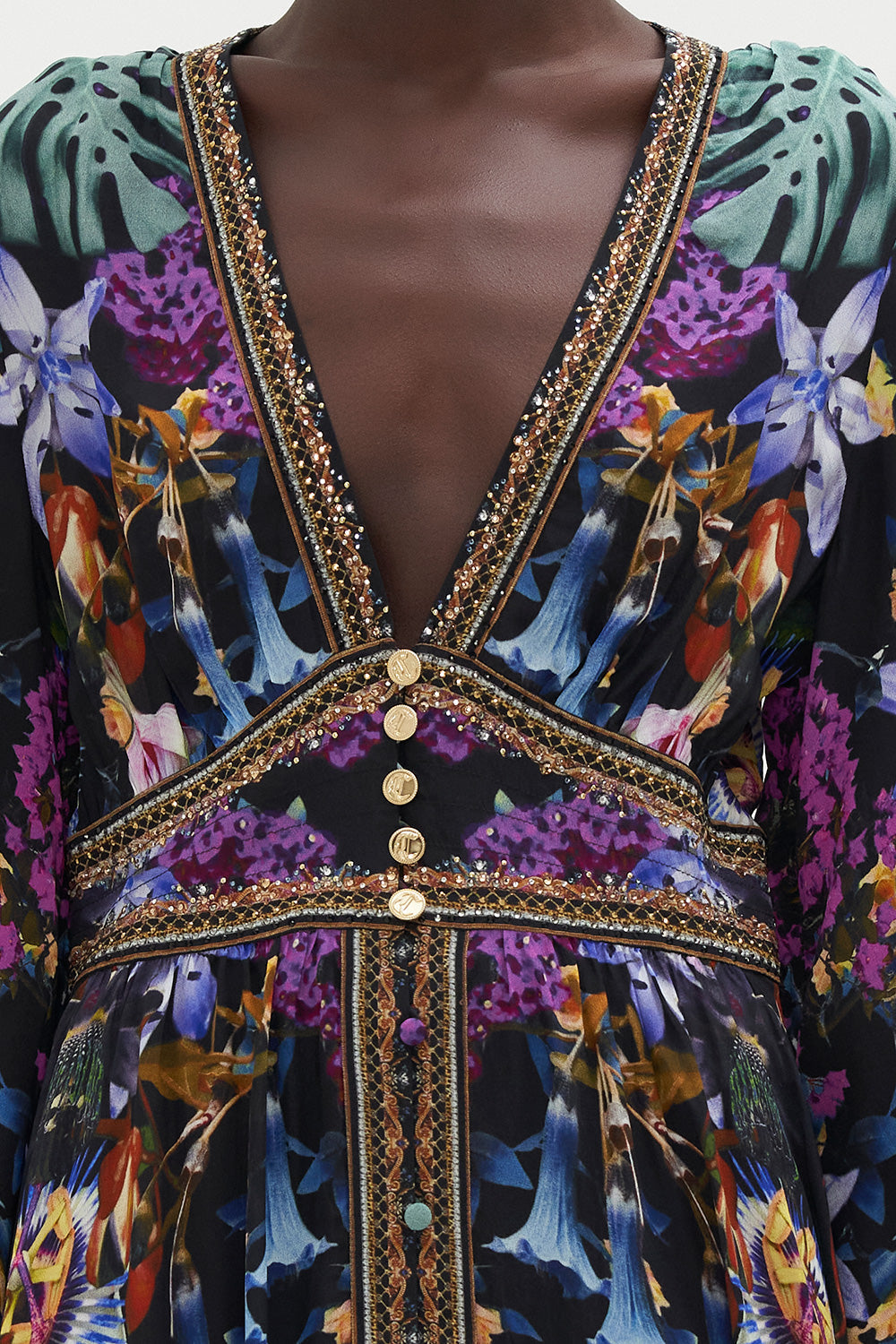 KIMONO SLEEVE DRESS WITH SHIRRING DETAIL HYPNOTISE ME