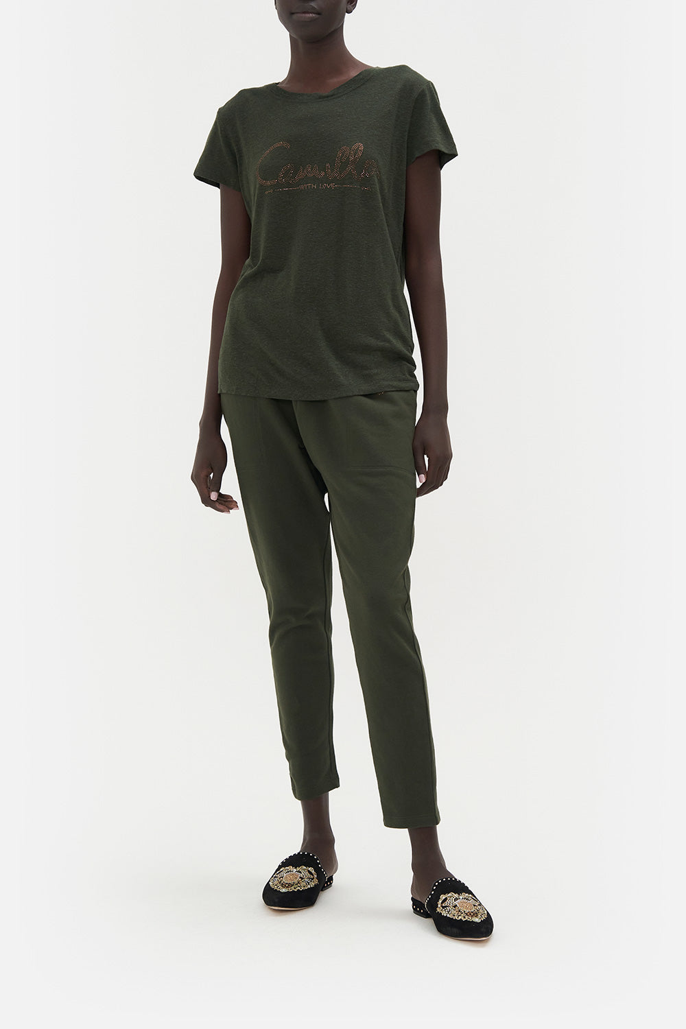 SLIM FIT ROUND NECK T-SHIRT PASSPORT TO PARADISE