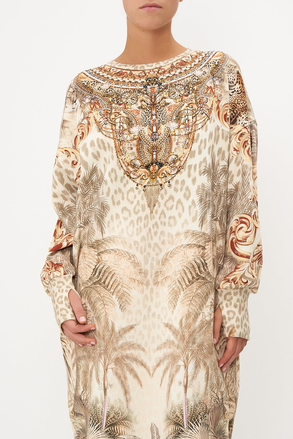 SWEATSHIRT BUTTON DRESS PALAZZO PARTY