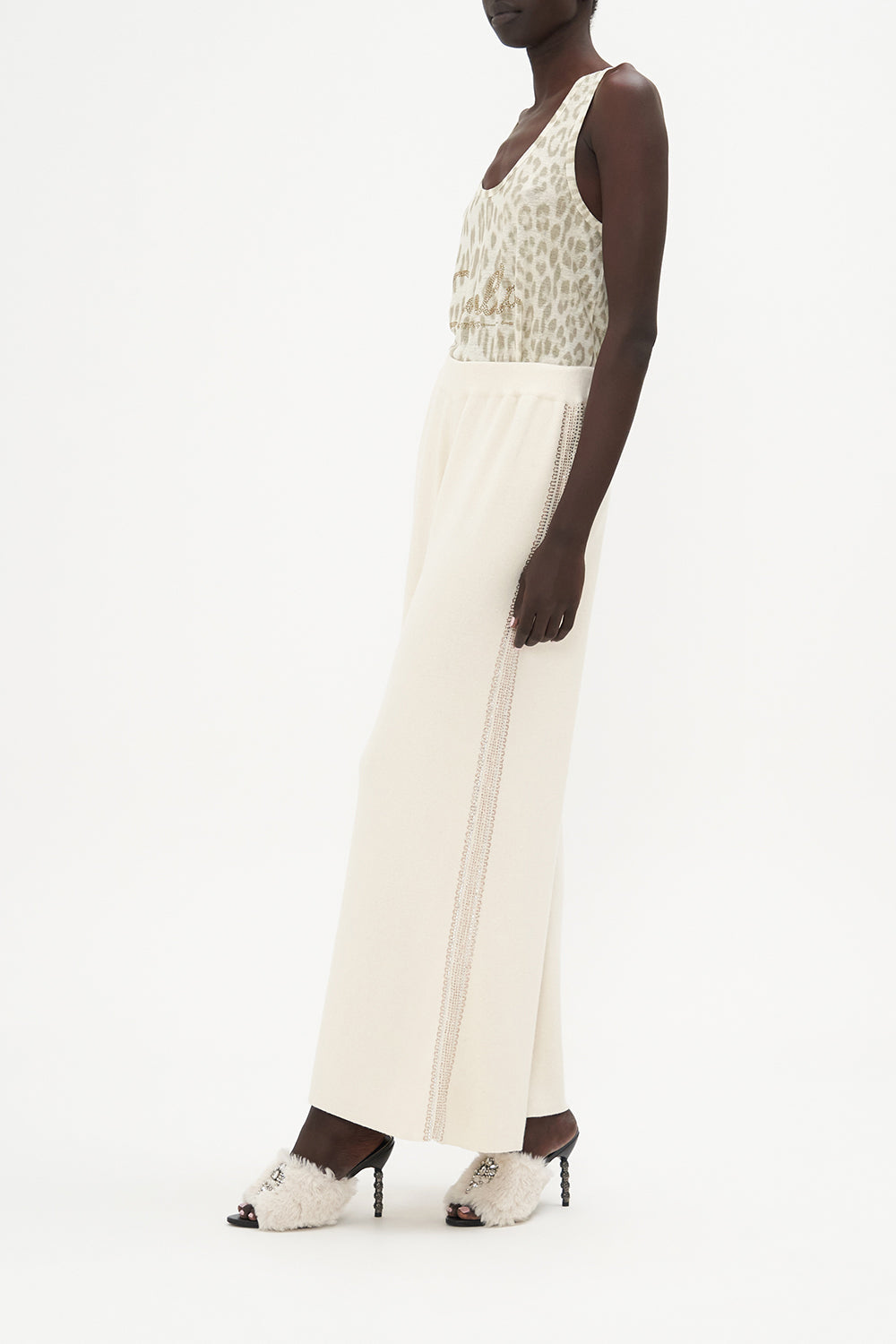 COTTON CASHMERE FLARE PANT CAT NAP