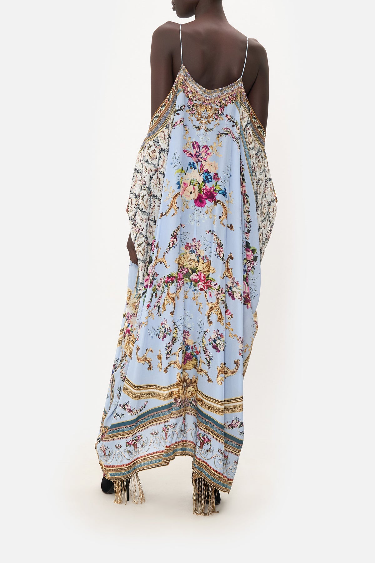 SHOESTRING STRAP KAFTAN FLORAFUL