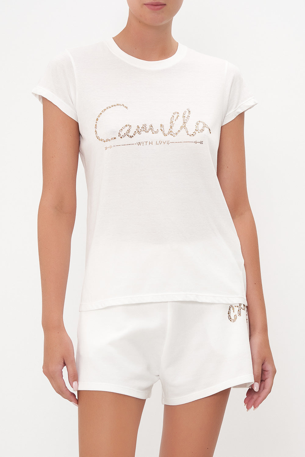 SLIM FIT  ROUND NECK T-SHIRT LOGO CAPSULE - SOLID WHITE