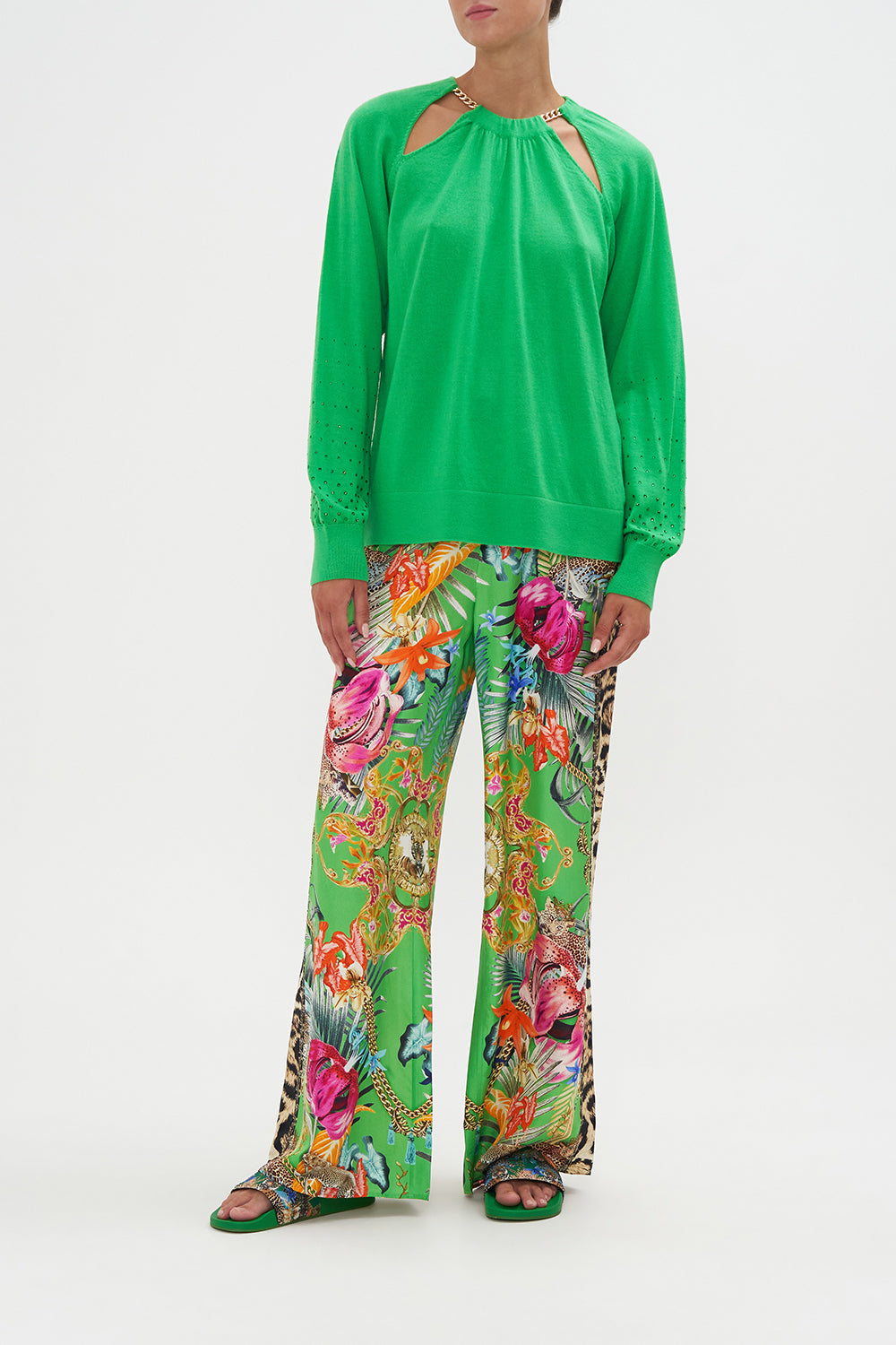 Chain Detail Cut Out Jumper Curious And Curiouser print by CAMILLA