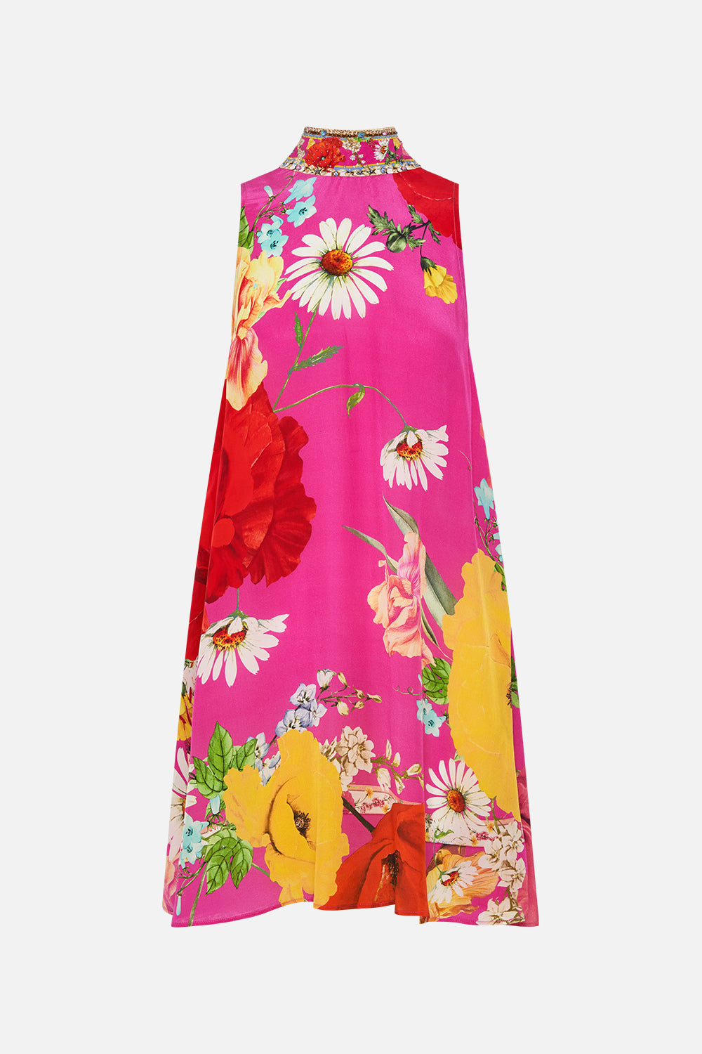 BACK NECK TIE SHORT DRESS RAINBOW BODY