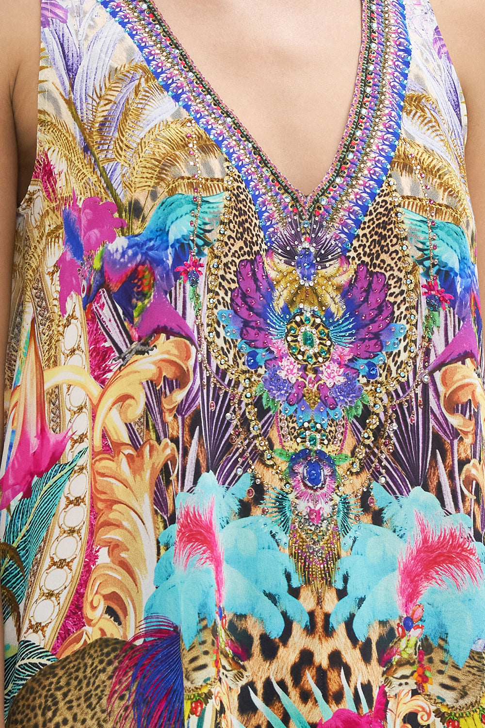 V NECK BUTTON BACK TOP MERRY GO ROUND