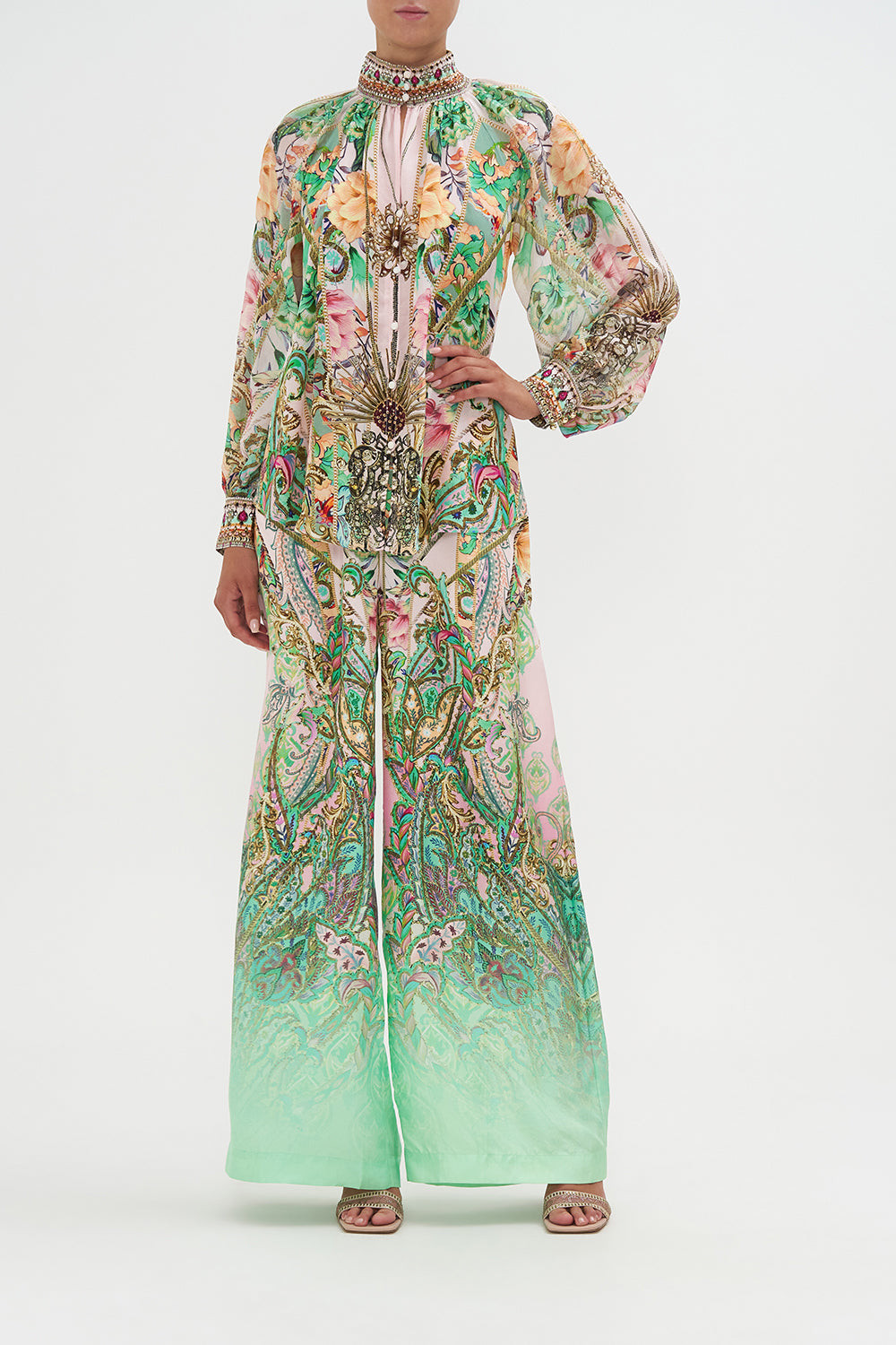 Raglan Button Up Shirt Lost City print by CAMILLA