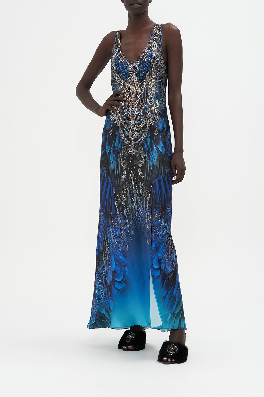 Bias Cut Tank Dress Ground Control print by CAMILLA