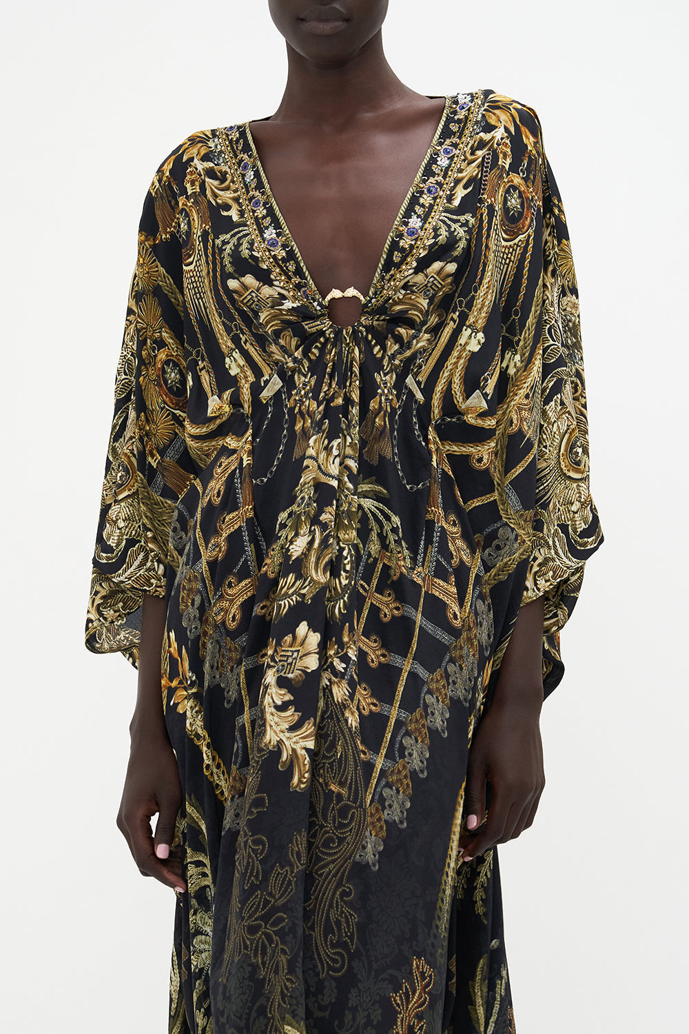 SPLIT SLEEVE KAFTAN WITH HARDWARE THE NIGHT IS NOIR