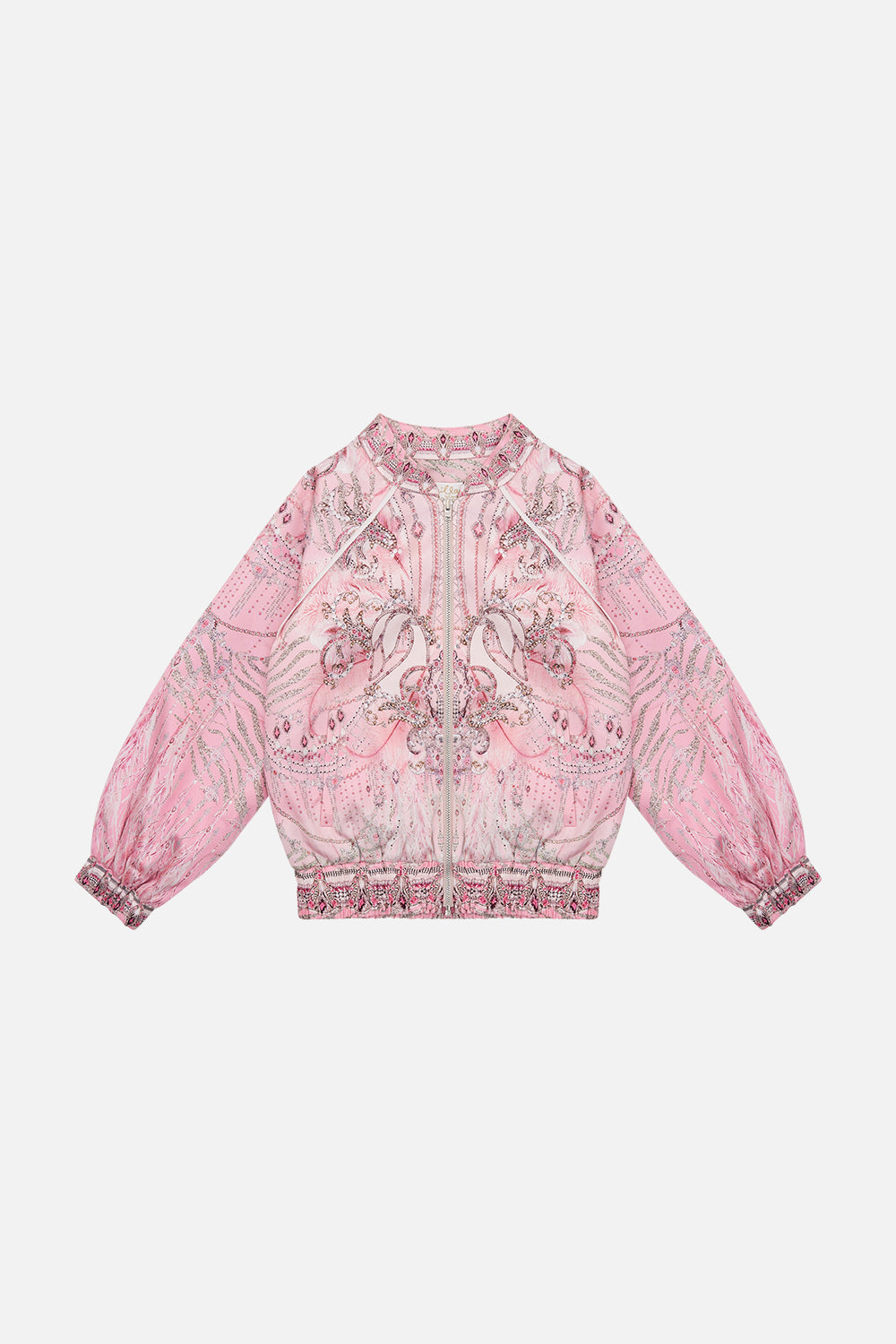 Kids Self Collar Bomber Jacket 4-10 Starship Sistas print by CAMILLA