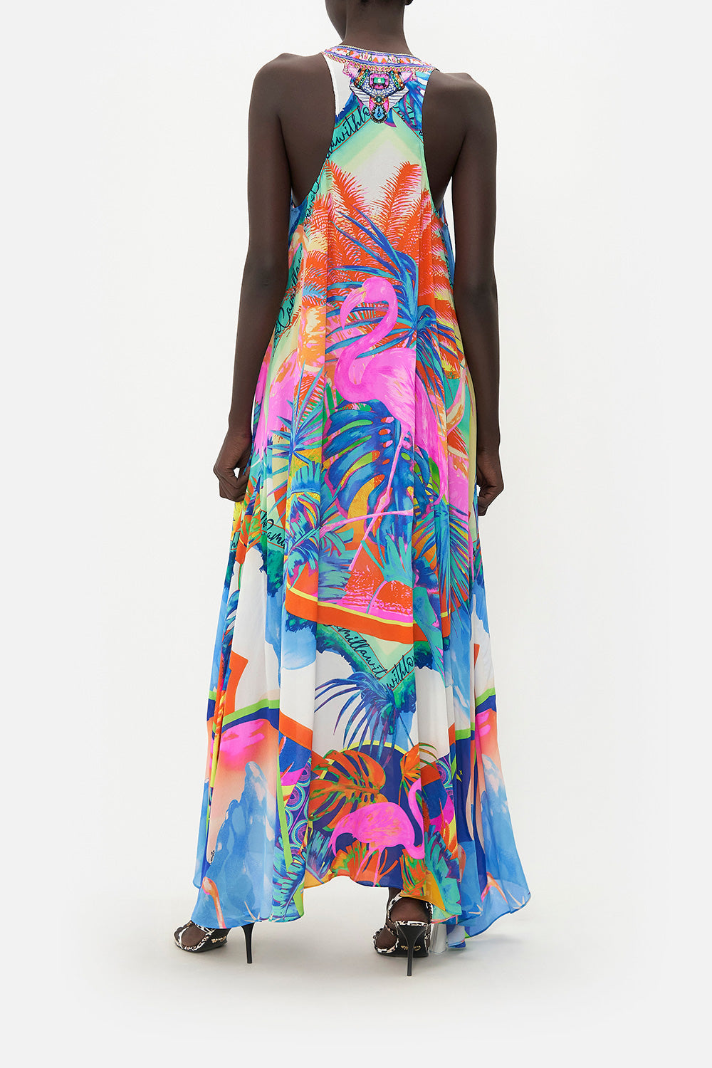 LACE UP RACER BACK DRESS FLAMENCO FLAMINGO