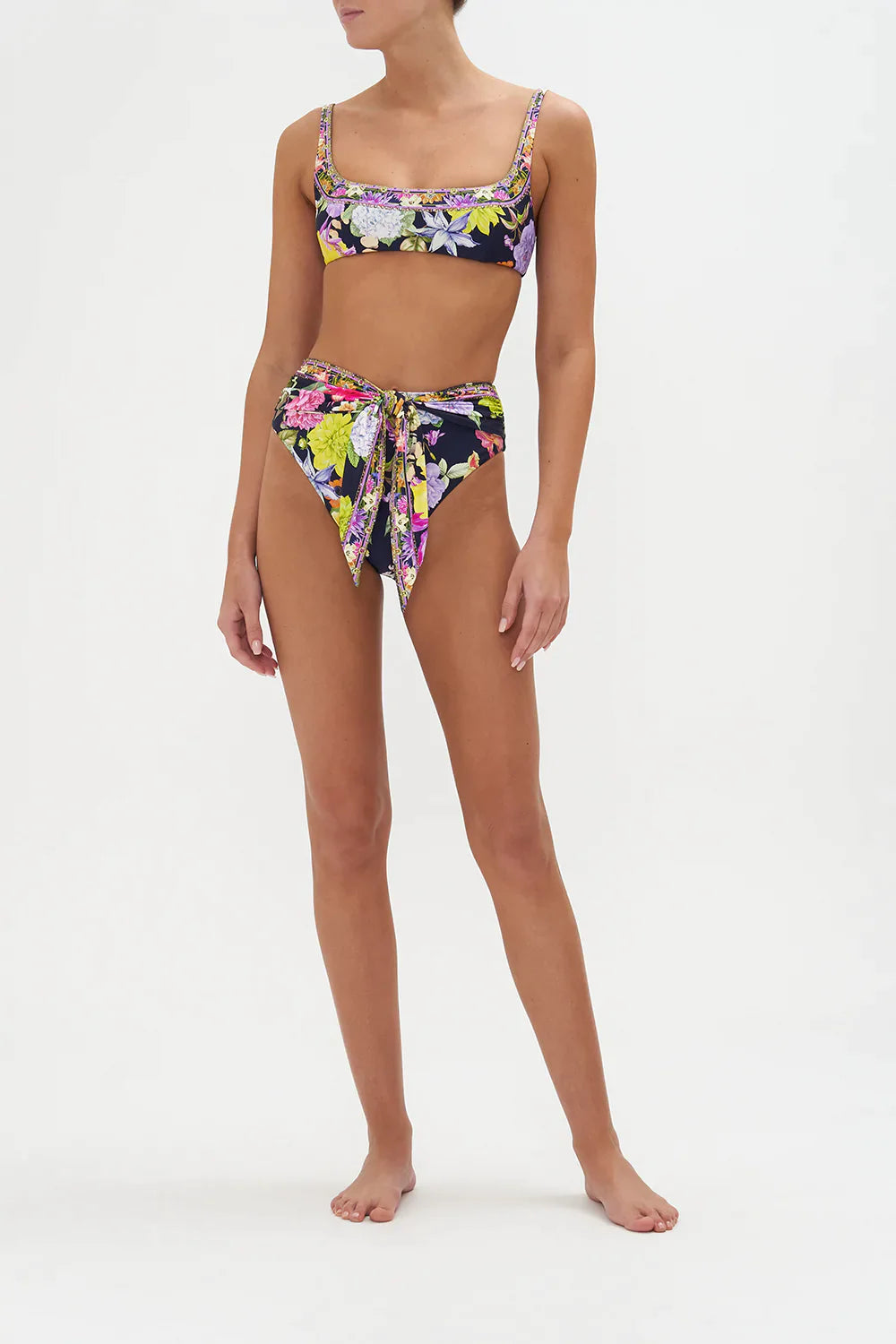 Tie Front High Waist Pant Peace Be With You print by CAMILLA