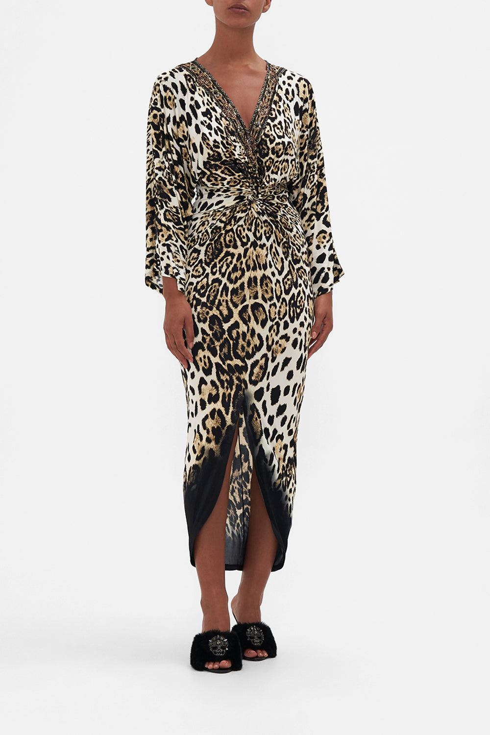 LONG SPLIT FRONT TWIST DRESS COOL FOR CATS