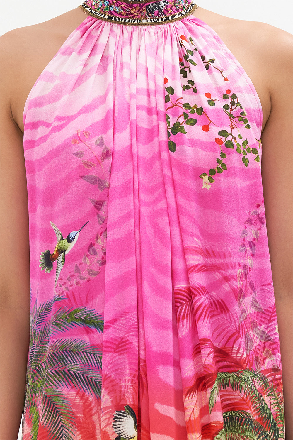 TIE NECK LONG DRESS UNTAMED RUNAWAY