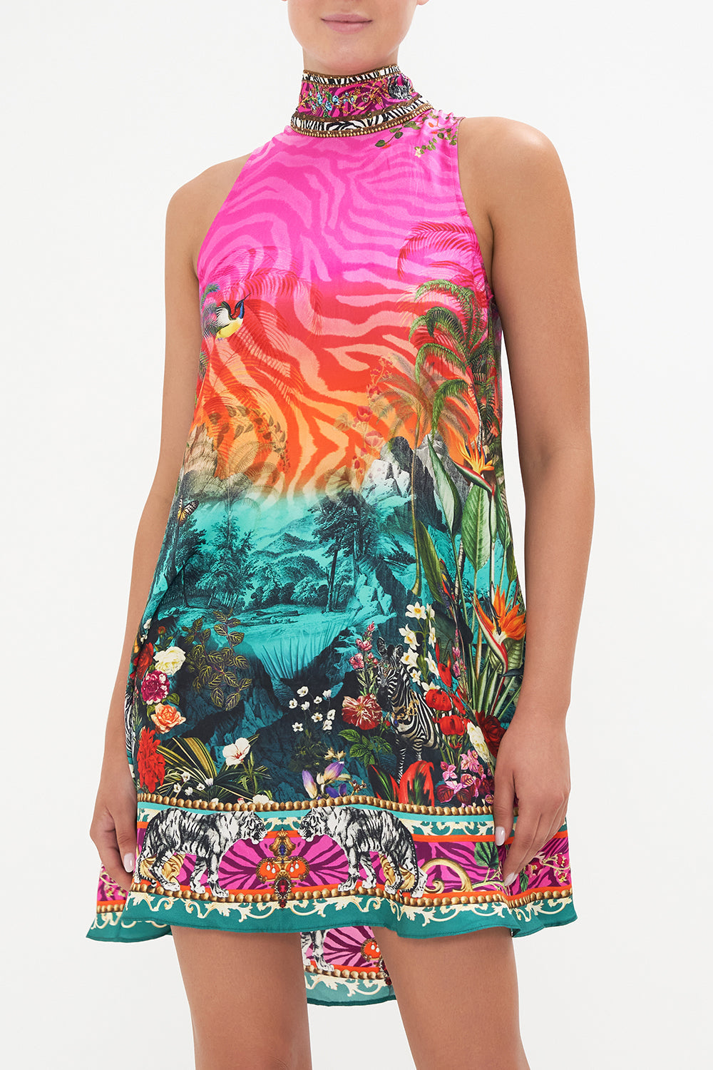 BACK NECK TIE SHORT DRESS UNTAMED RUNAWAY