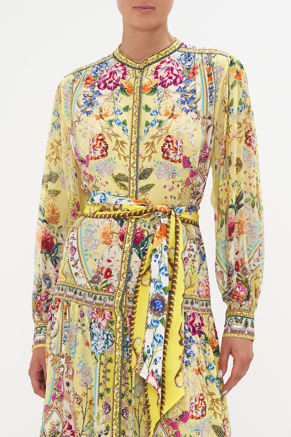 BUTTON THROUGH DRESS WITH YOKE BIRDS AND THE BEES