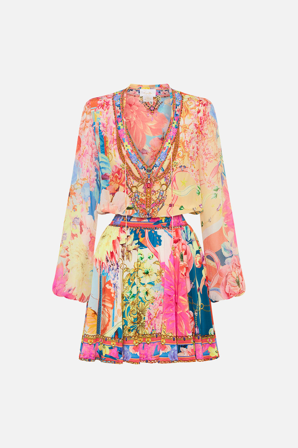 SHIRRED RELAXED SHORT DRESS MEET ME IN THE GARDEN