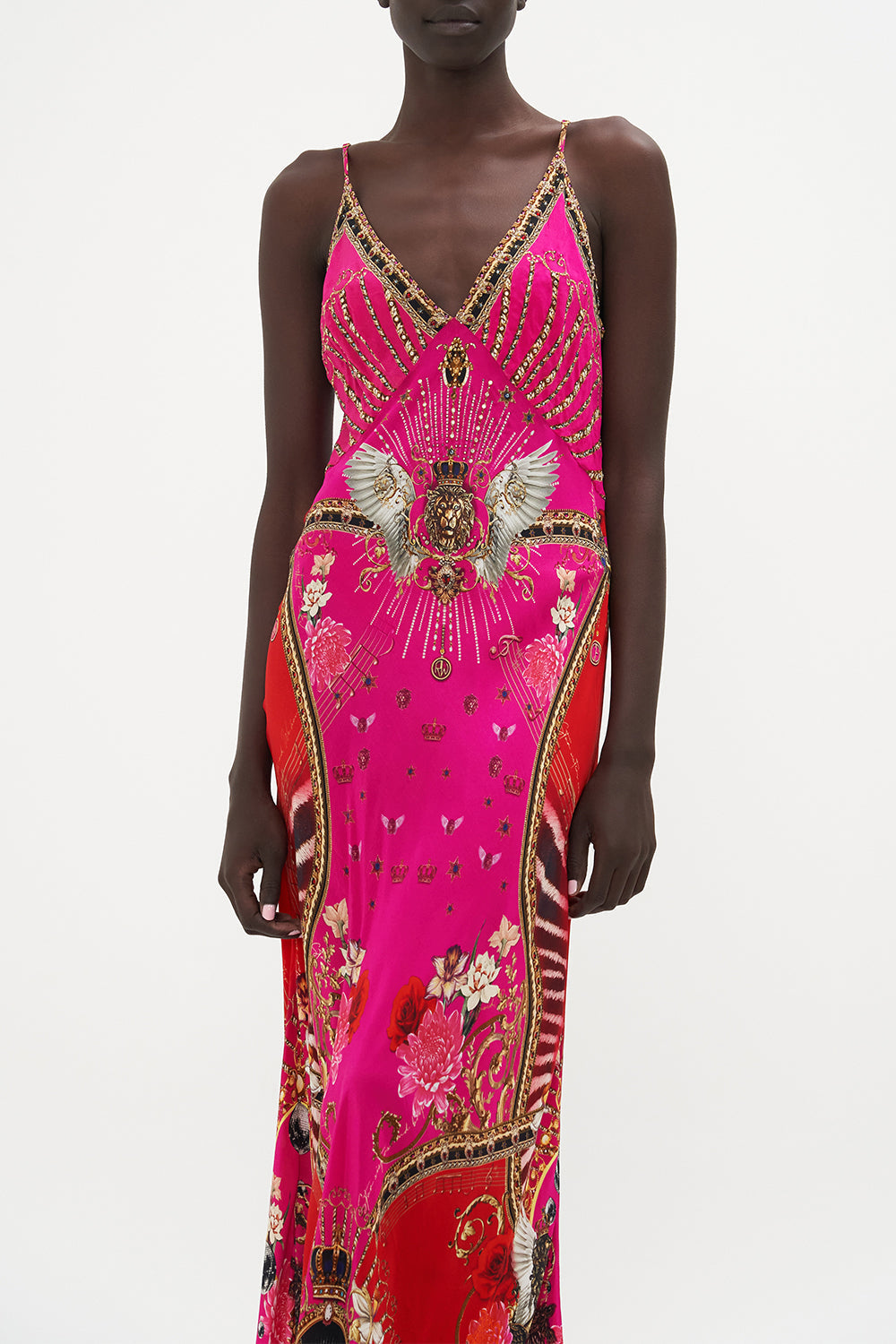 V NECK FULL LENGTH BIAS SLIP DRESS WHAT HAPPENS ON TOUR