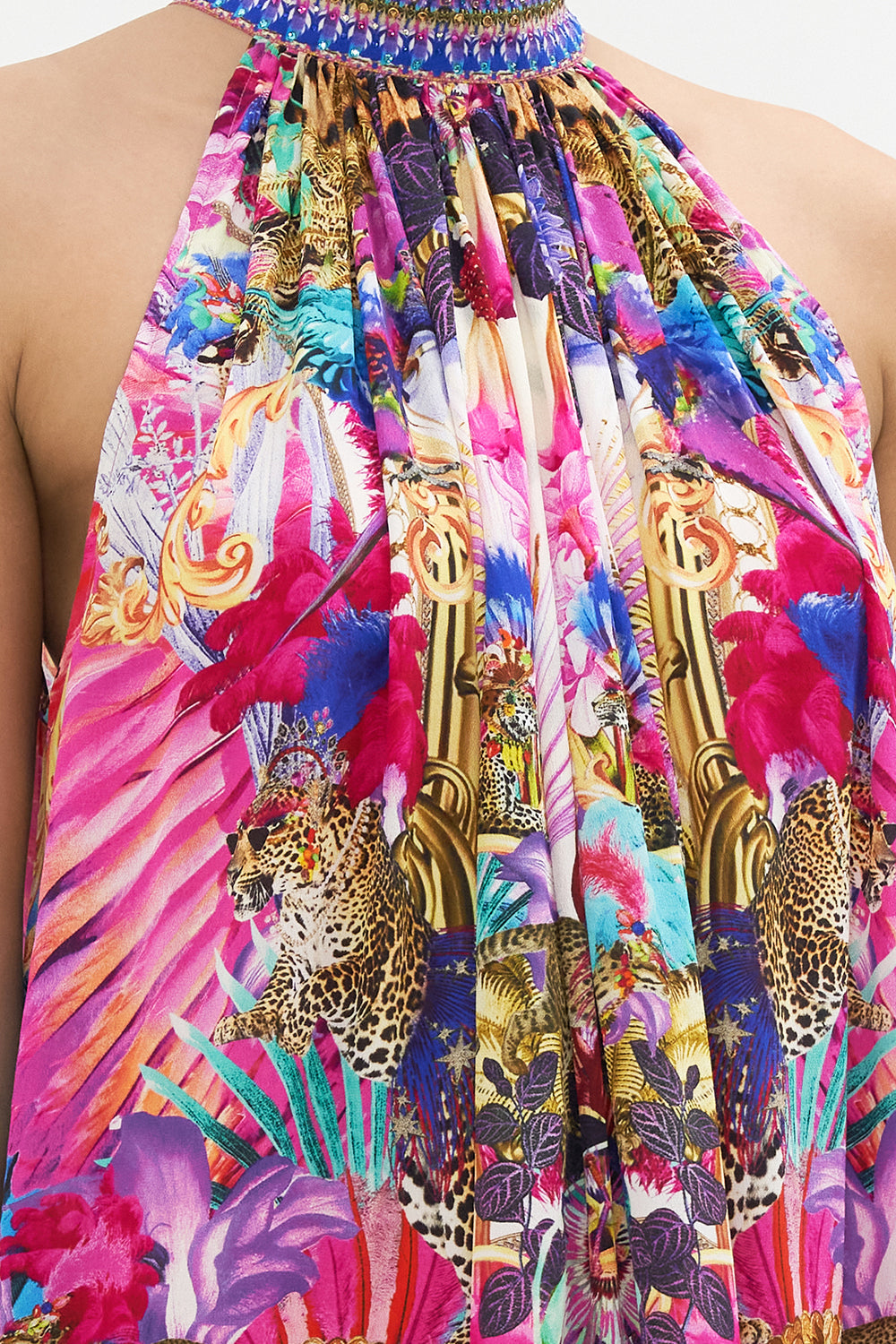 TIE NECK LONG DRESS MERRY GO ROUND