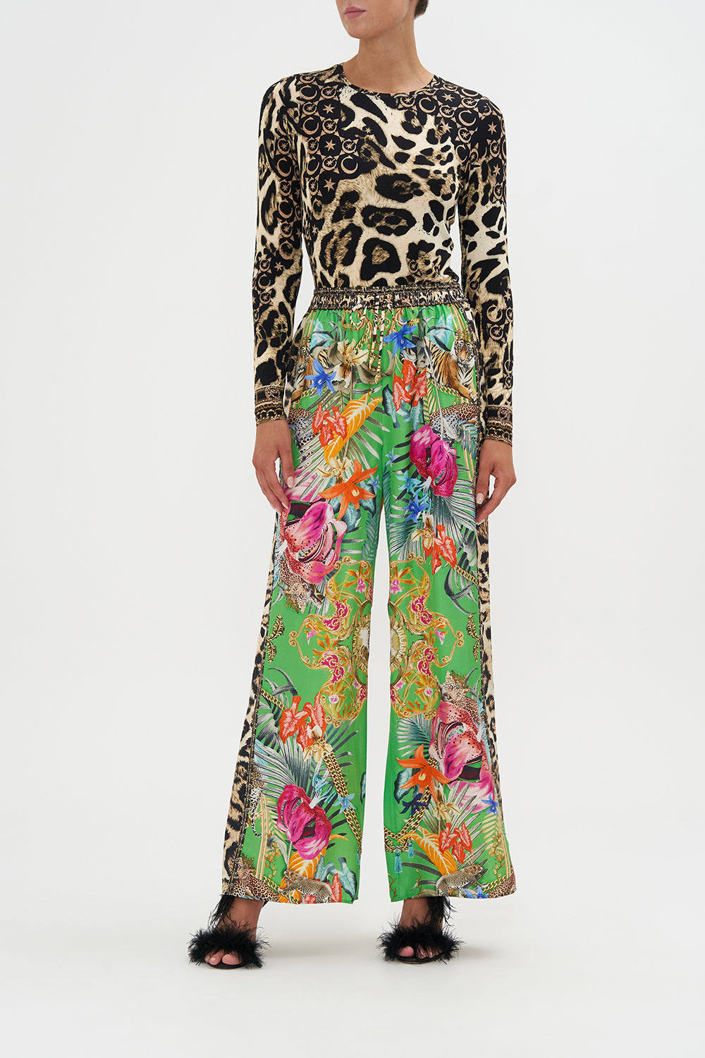 Long Sleeve Crew Top Wildcat Soiree print by CAMILLA