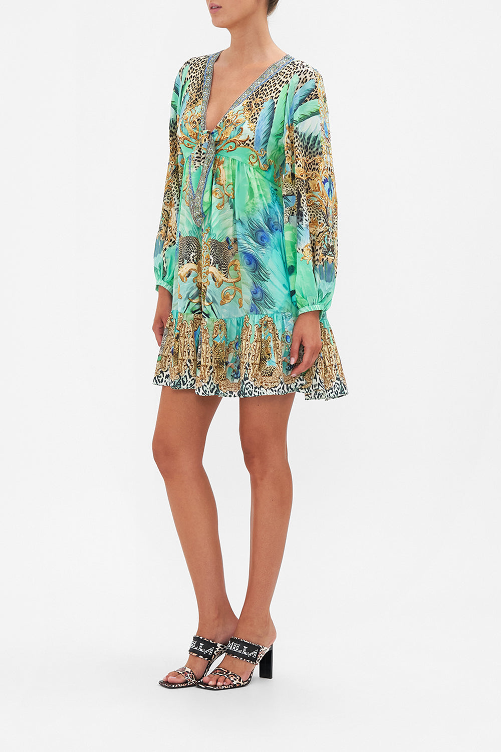 SHORT TIE FRONT BLOUSON DRESS LAY OF THE LAND