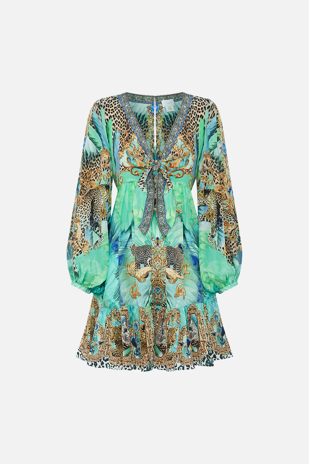 SHORT TIE FRONT BLOUSON DRESS LAY OF THE LAND