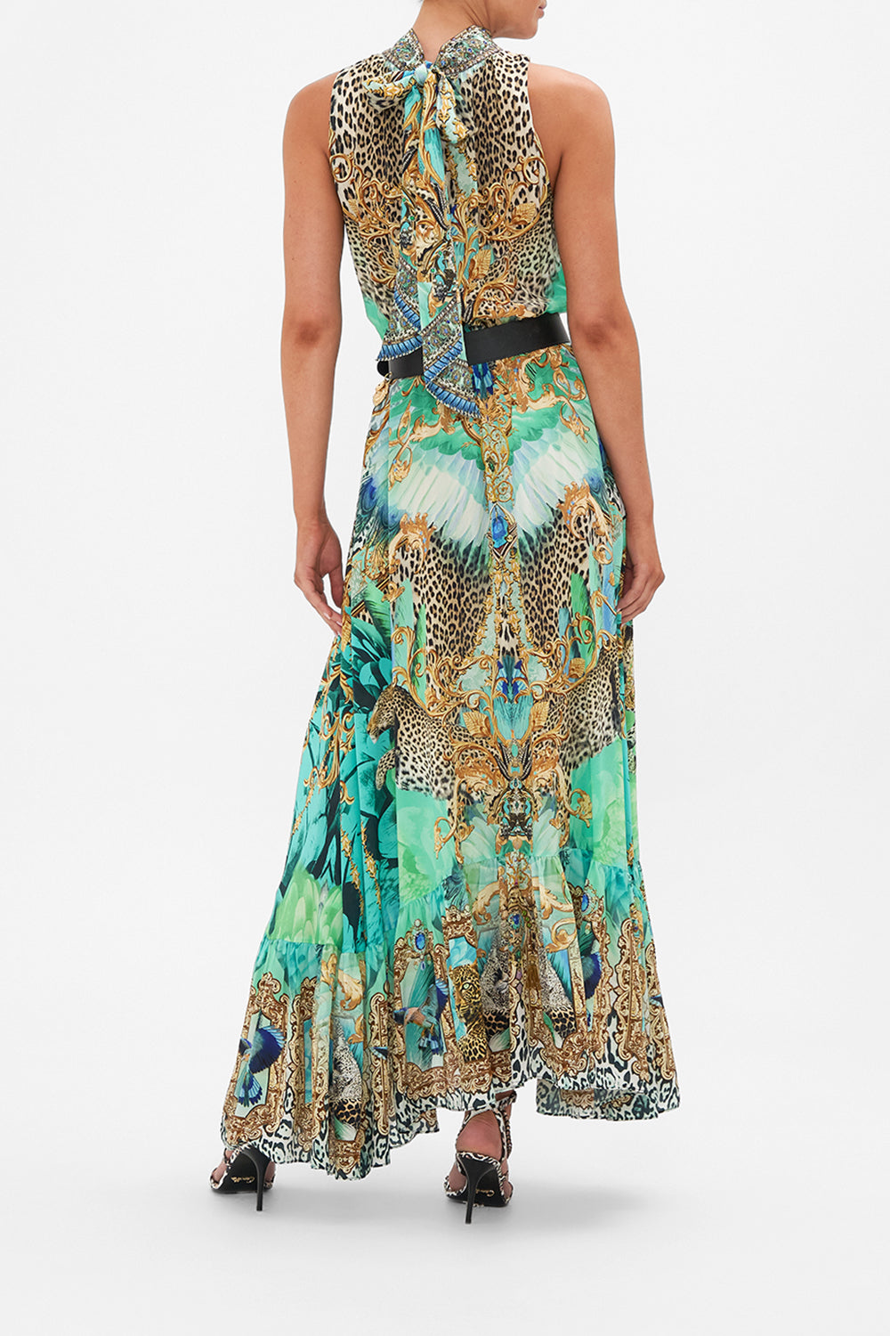 NECKTIE DRESS WITH ELASTICATED WAIST LAY OF THE LAND