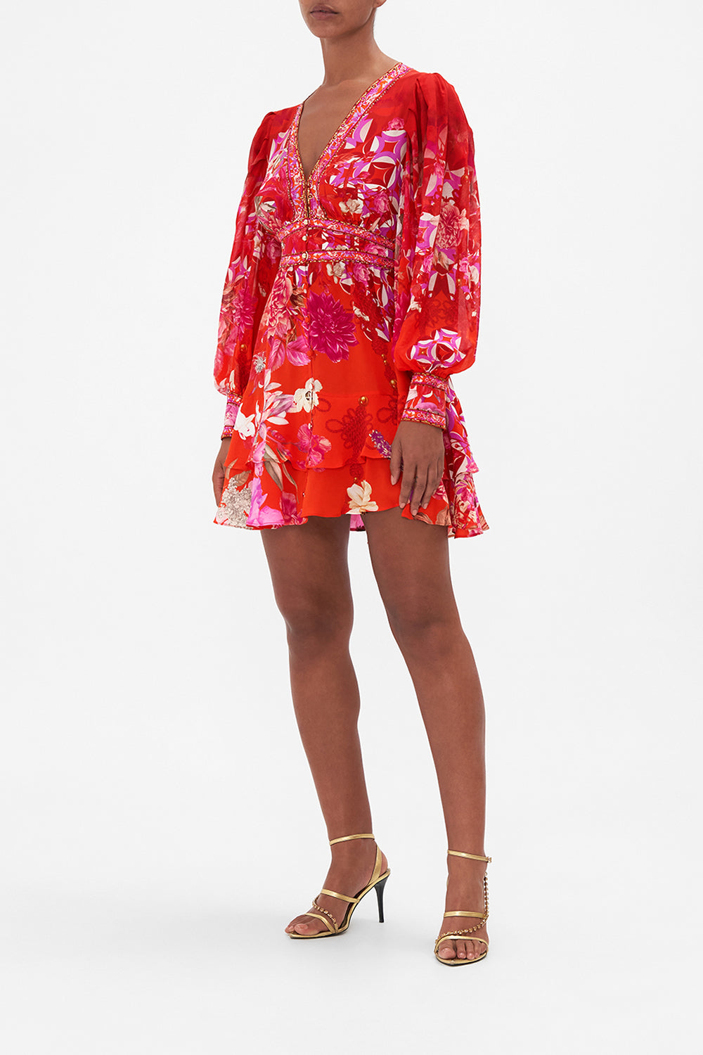 BUTTON FRONT FRILL DRESS SECRET GARDEN