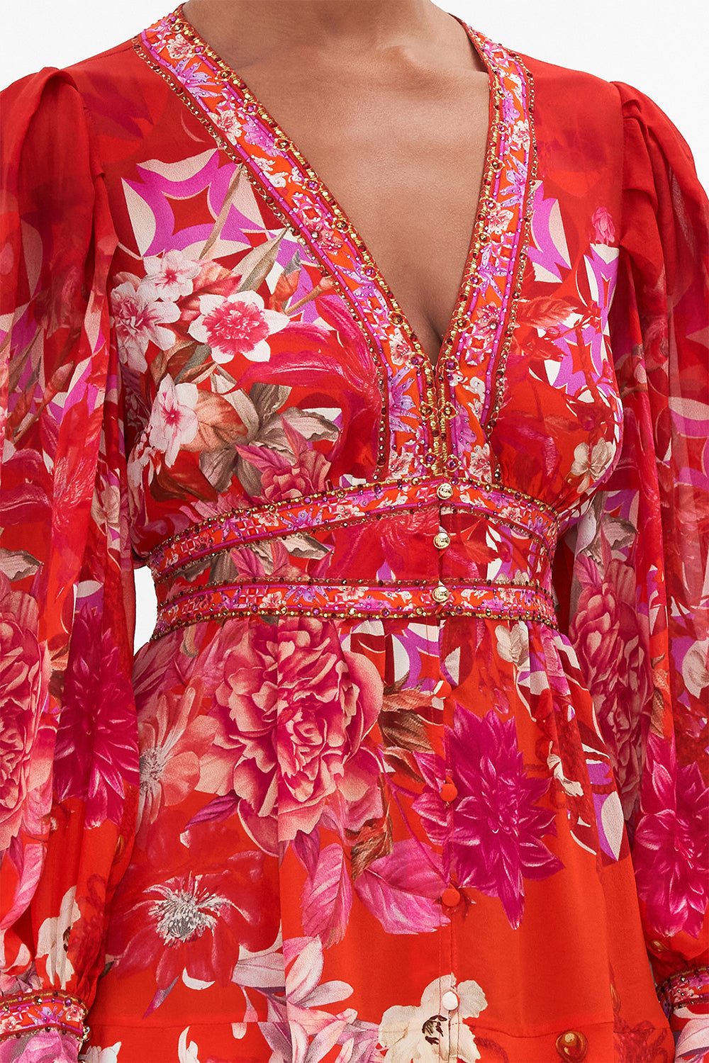 BUTTON FRONT FRILL DRESS SECRET GARDEN