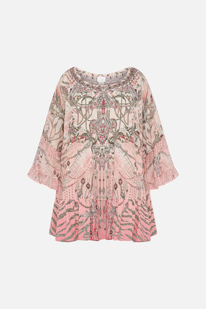 CAMILLA plus size pink dress in Starship Sisters print