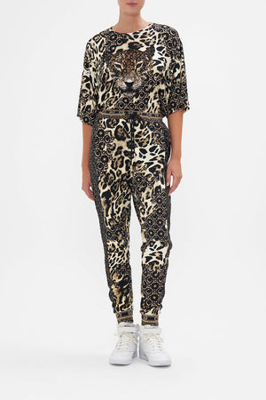 Jersey And Silk Mix Drop Crotch Pant Wildcat Soiree print by CAMILLA