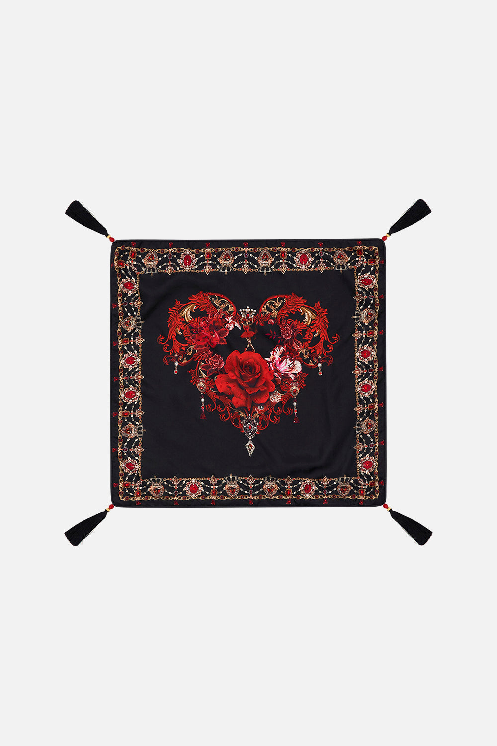 Small Square Cushion Sisterhood Of The Rose print by CAMILLA