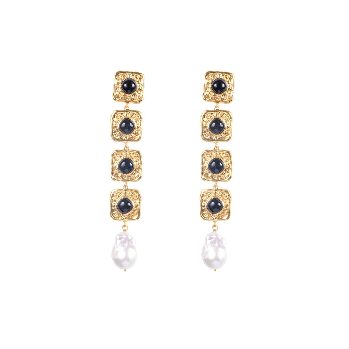 VALERE BLACK ONYX EARTH EARRINGS MULTI